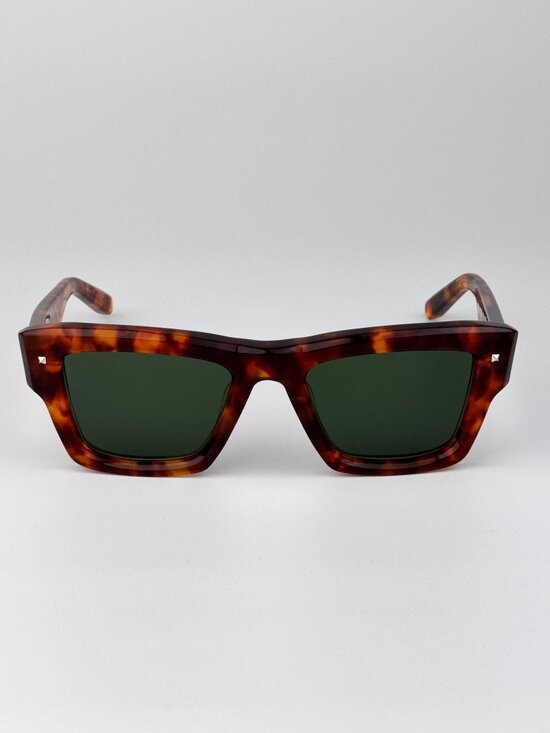 Valentino XXII VLS-106 X Square Sunglasses – Havana / Green (Unisex) main image 5